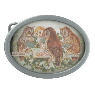 Owls Poker spielen Ovale Gürtelschnalle