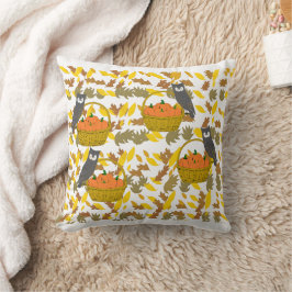 Owls & Pumpkin Harvest Throw Pillow Kissen