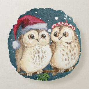 Owls Round Pillow Rundes Kissen