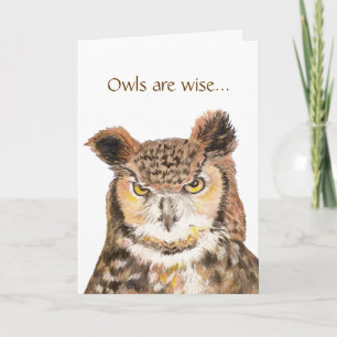 Owls sind Wise Age Comes Wisdom Geburtstag Spaß Karte