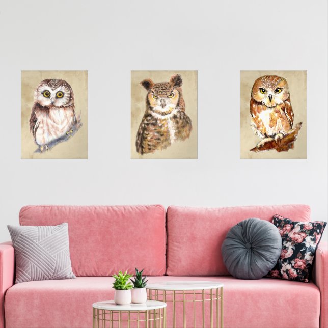 Owls Verhalten schlecht: Sammlung von Sass und Wei Bilderwand Sets (Wohnzimmer)
