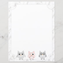 Owls weißer Marmor sieht wie Bordere Schreibpapier