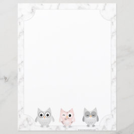 Owls weißer Marmor sieht wie Bordere Schreibpapier