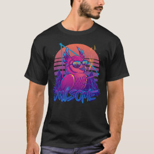 Owlsome - Eulen-fantastischer Vogel Retrowave 80er T-Shirt