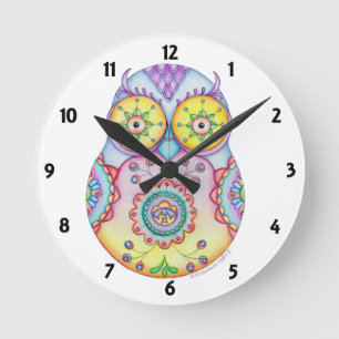 Owlushka helle Augen-Uhr Runde Wanduhr
