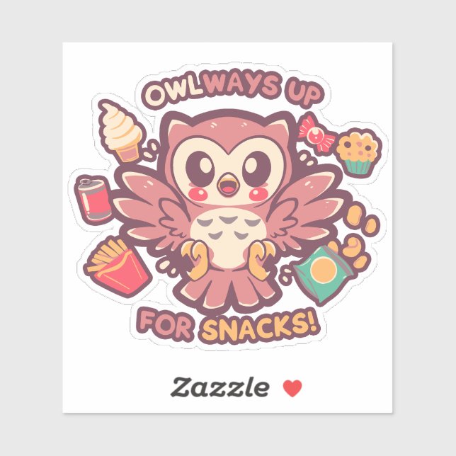 OWLways up for Snacks Aufkleber (Blatt)