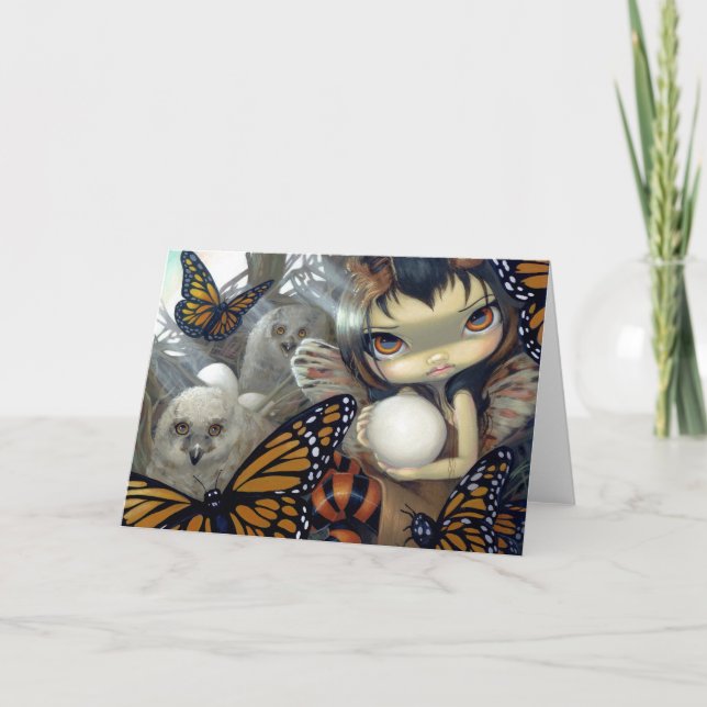 "Owlyn carte de voeux dans nid" (Devant)