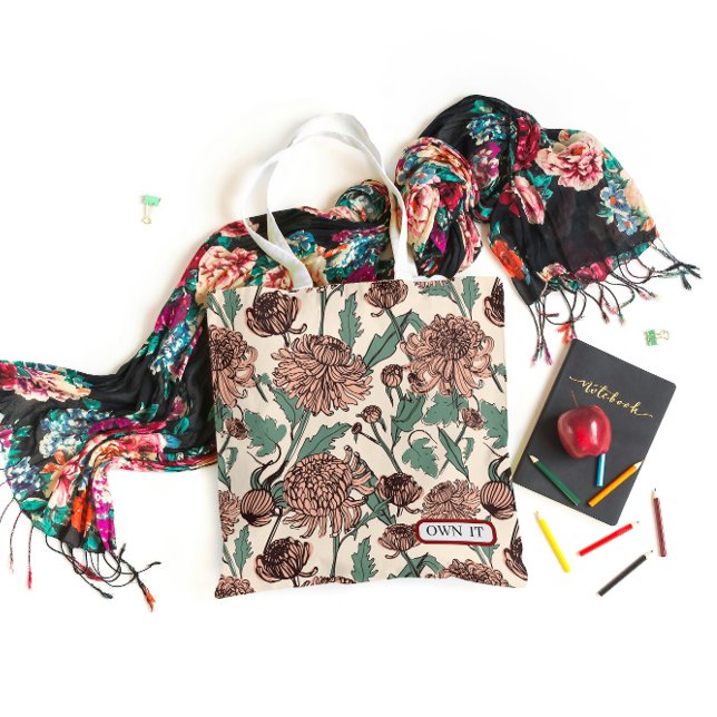 Own It Floral Aesthetic Tote Bag Tasche (Von Creator hochgeladen)