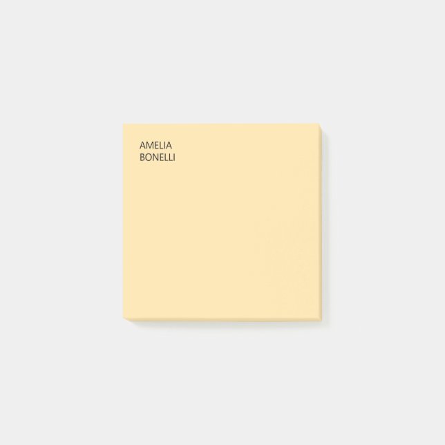 Own Name Modern Minimal Professional Plain Beige Post-it Klebezettel (Vorderseite)