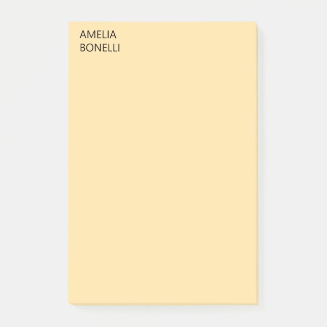 Own Name Modern Minimal Professional Plain Beige Post-it Klebezettel (Vorderseite)