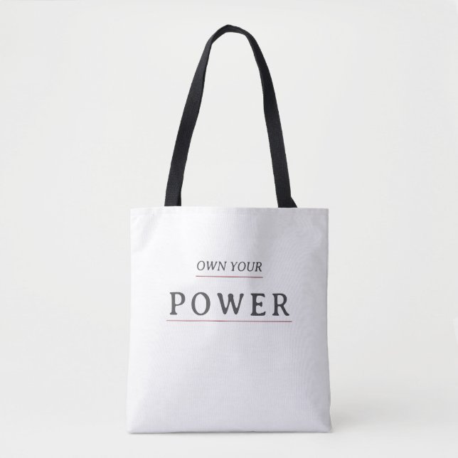 Own Your Power Minimal Typography | Motivational Q Tasche (Vorderseite)
