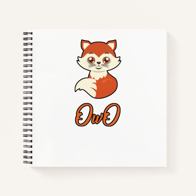 OwO Niedlich Fox Funny Furry Fandom Fursacher Gesc Notizbuch (Vorderseite)