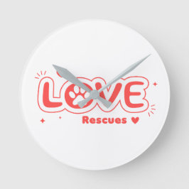 OWRAssist Love Rescues Runde Wanduhr