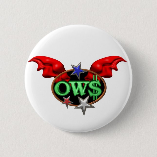 OWS Operation Wall Street schließen sich der Button (Vorderseite)