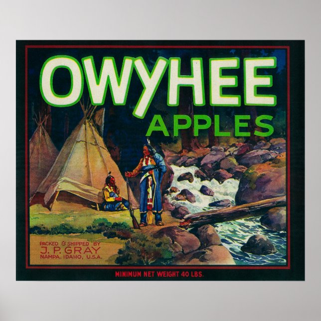 Owyhee Apple Crate LabelNampa, ID Poster (Vorne)