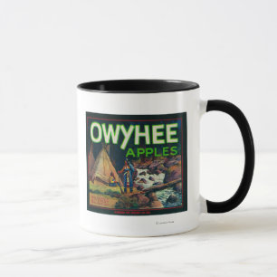 Owyhee Apple Kiste LabelNampa, Identifikation Tasse