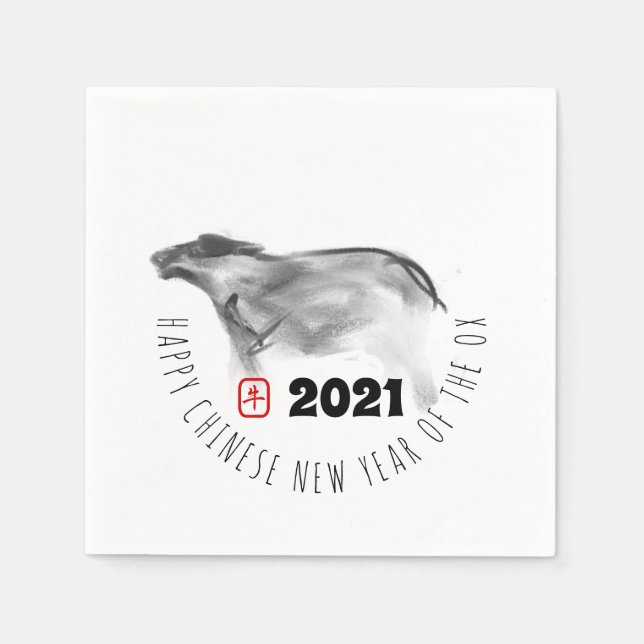 OX chinesisches Neujahr 2021 PN Serviette (Vorderseite)
