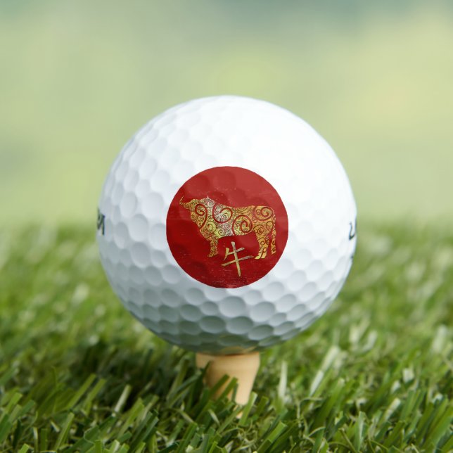 OX Chinesisches Sternzeichen für Horoskop Golfball (Insitu T-Shirt)