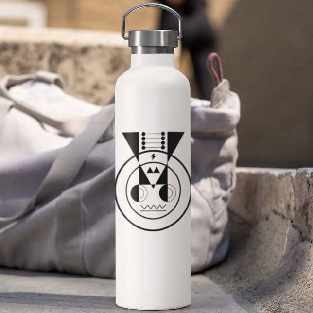 Ox Zodiac - Geometrisches Tierdesign für Ushi Trinkflasche (Hydrate with purpose - Ushi zodiac bottle for strong, steady days)