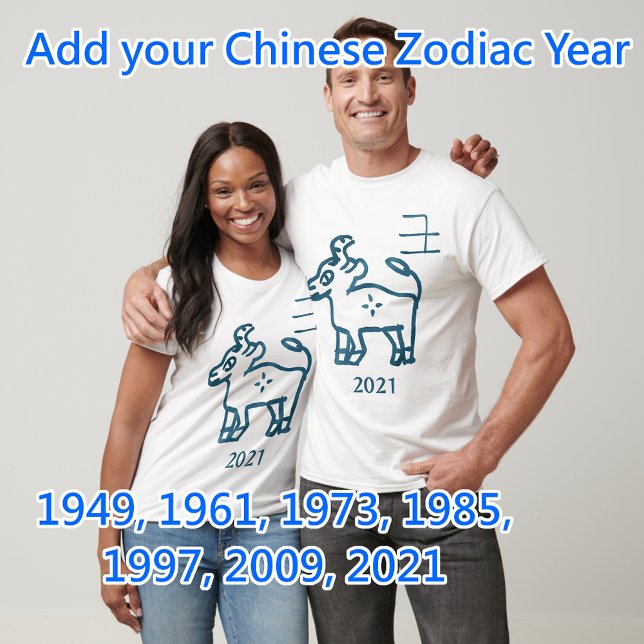 Ox Zodiac individuell anpassbarer Jahresaufkleber T-Shirt (Von Creator hochgeladen)