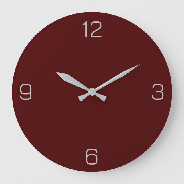 Oxblood Red 4A0000 Farbe mit der Option "Name hinz Große Wanduhr (Vorderseite)