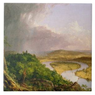 Oxbow River Seen vom Berg Holyoke, Massachusetts Fliese