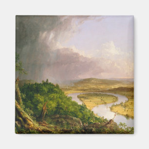 Oxbow River Seen vom Berg Holyoke, Massachusetts Magnet