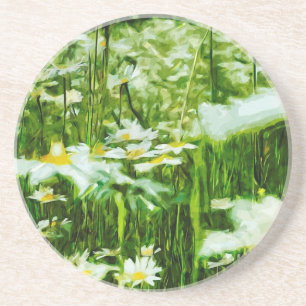 Oxeye Daisy Abstrakt Impressionismus Getränkeuntersetzer