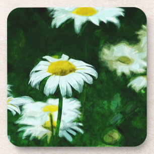 Oxeye White Daisies Abstrakter Impressionismus Untersetzer