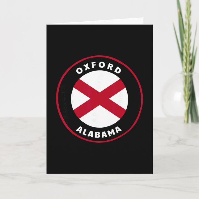 Oxford Alama Al State Flag Dge Vacation  Karte (Vorderseite)