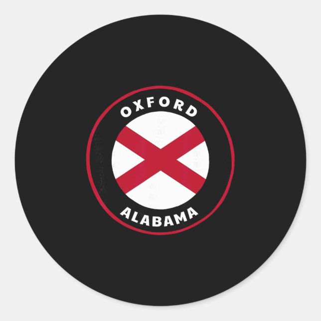 Oxford Alama Al State Flag Dge Vacation  Runder Aufkleber (Vorderseite)