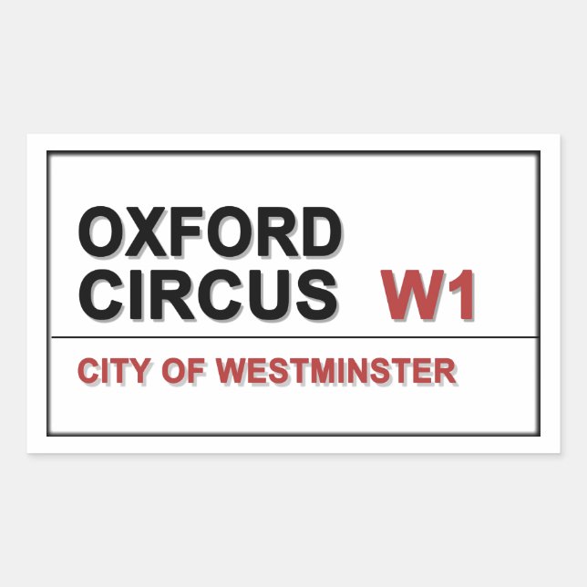 Oxford Circus Rechteckiger Aufkleber (Vorderseite)