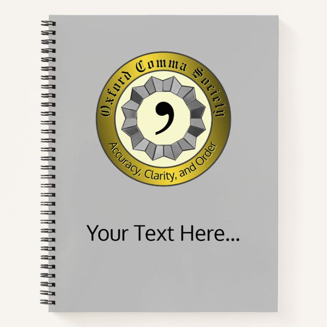 Oxford Comma Society Notizbuch (Vorderseite)