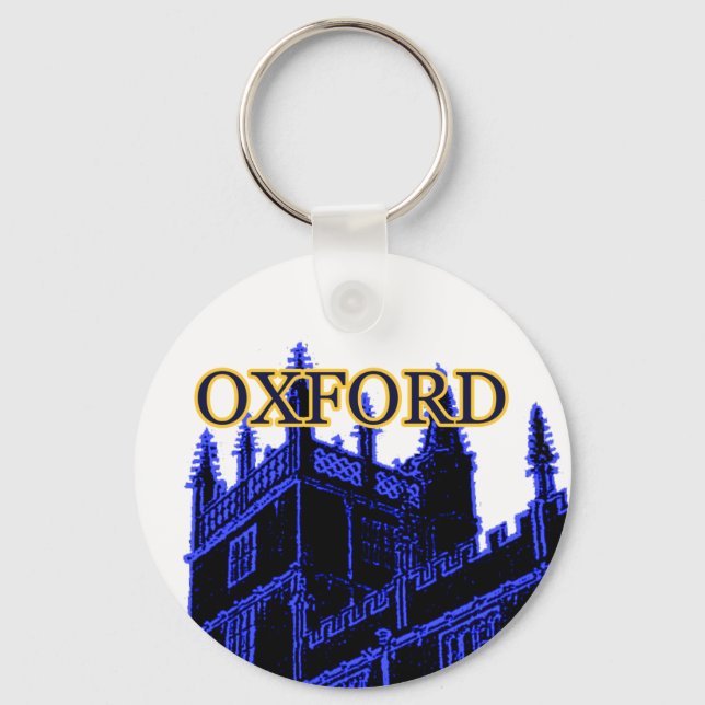 Oxford England 1986 Gebäude Spirals Blue Schlüsselanhänger (Vorderseite)