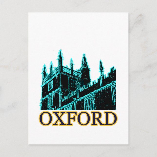 Oxford England 1986 Gebäude Spirals Cyan Postkarte (Vorderseite)