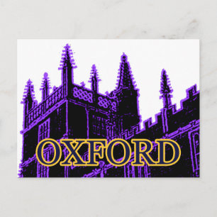 Oxford England 1986 Gebäude Spirals Lila Postkarte