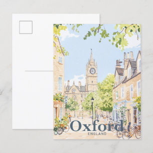 Oxford England Aquarell Reiseillustration Postkarte