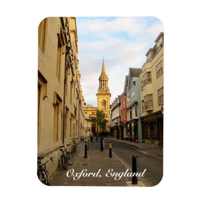 Oxford England Lincoln Uni Library Street View Magnet (Vertikal)