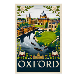 Oxford England Retro-Reiseposter-Kunst Poster