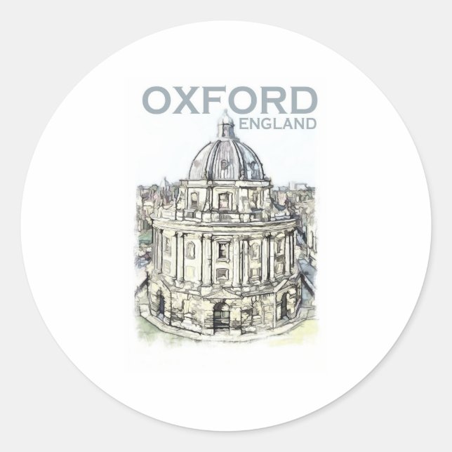 Oxford England Runder Aufkleber (Vorderseite)