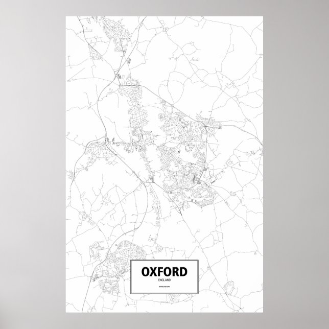 Oxford, England (schwarz auf weiß) Poster (Vorne)