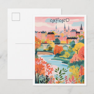 Oxford England Vintage Reisekunst Postkarte
