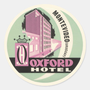 Oxford Hotel, Montevideo, Uruguay, Reisen in alten Runder Aufkleber