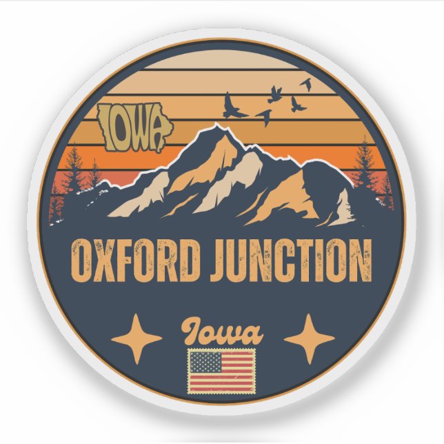 Oxford Junction, Iowa Aufkleber (Vorderseite)