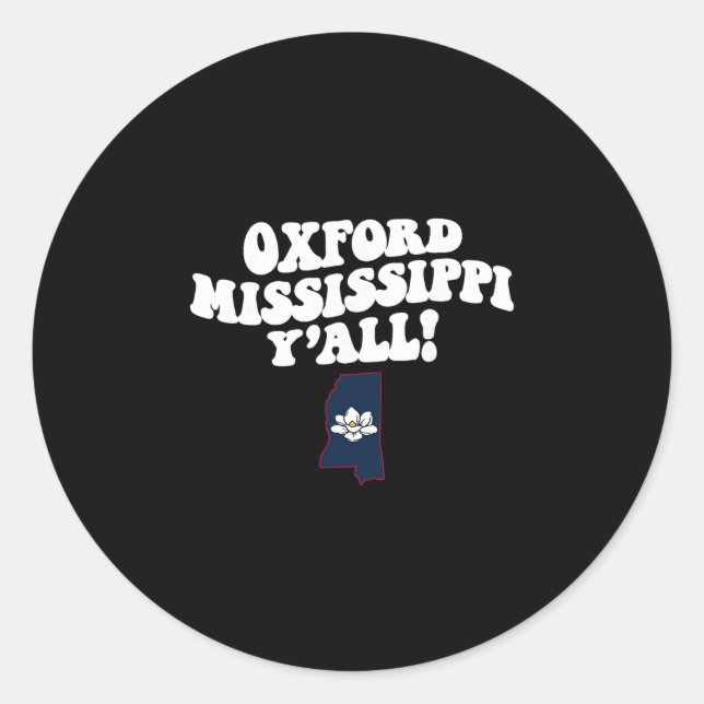Oxford Mississippi Y'all Ms Southern Vacation  Runder Aufkleber (Vorderseite)