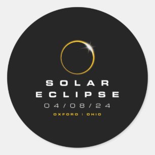 Oxford Ohio Solar Eclipse Runder Aufkleber