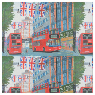 Oxford Street- Jubilé de diamant de la Reine tissu