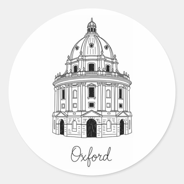 Oxford University Radcliffkamera England Travel Runder Aufkleber (Vorderseite)