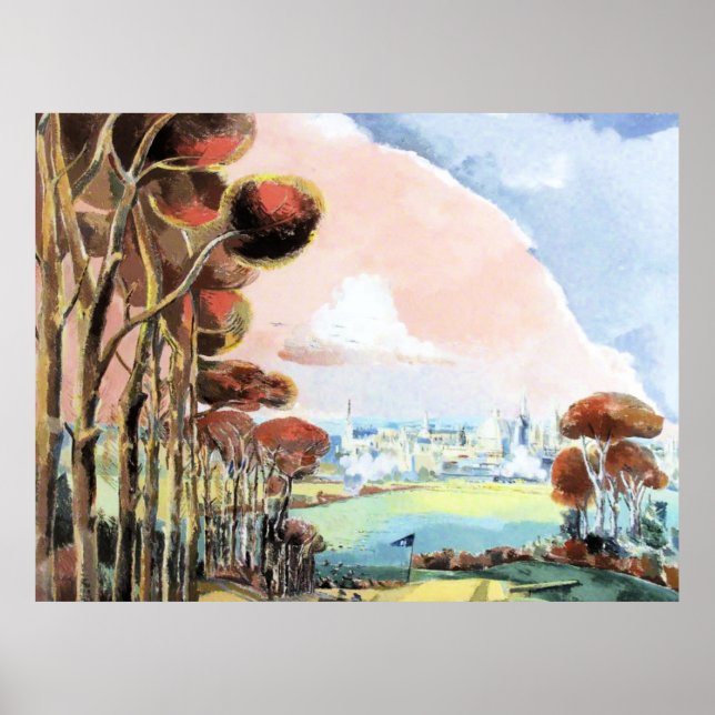 Oxford Während des Westens, Gemälde von Paul Nash Poster (Vorne)