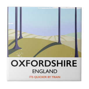 Oxfordshire Vintages Reiseplakat Fliese